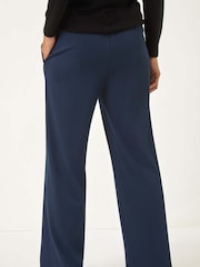 Roman Blue Wide Leg Ponte Trousers - Image 3 of 5