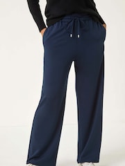 Roman Blue Wide Leg Ponte Trousers - Image 4 of 5