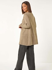 Roman Natural Stitch Detail Hem Knit Cardigan - Image 3 of 5