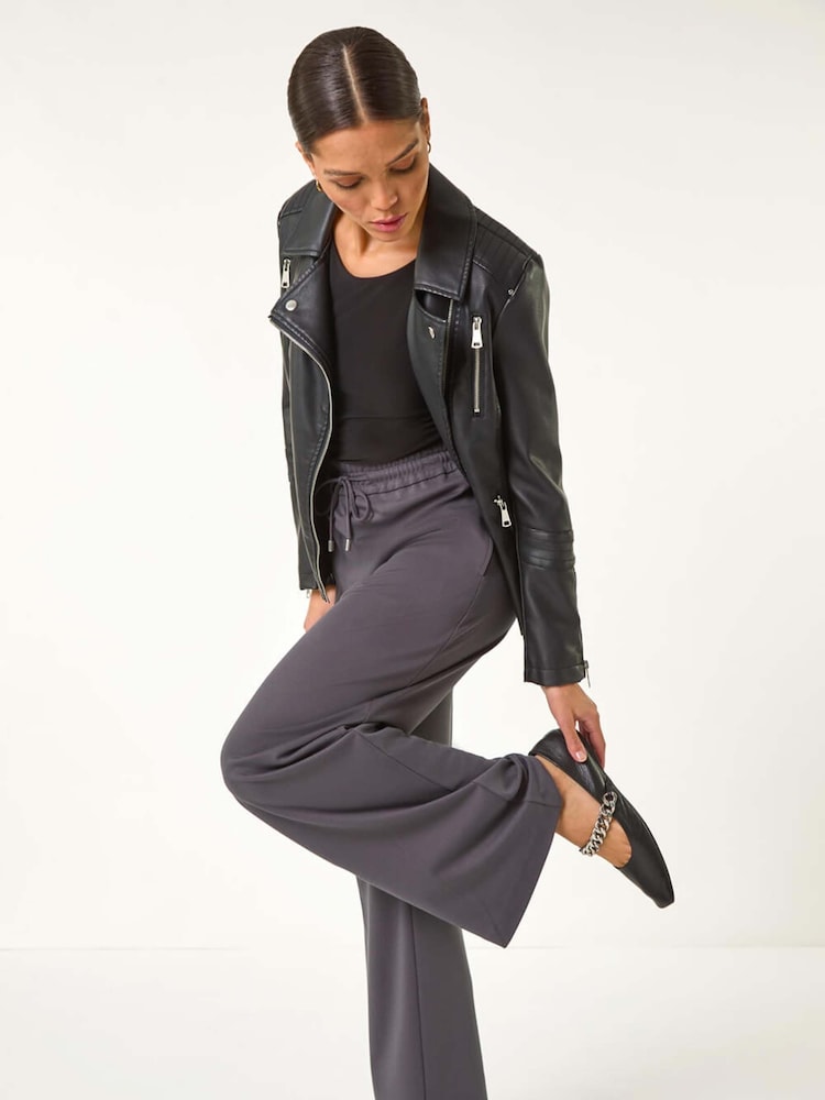 Roman Grey Wide Leg Ponte Trousers - Image 1 of 5