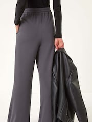 Roman Grey Wide Leg Ponte Trousers - Image 3 of 5