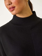 Roman Black Ribbed High Neck Knit Jumper - Image 5 of 5