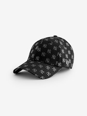 New Era Wmns Monogram 9FORTY Neyyan 100% Cotton Black Hat - Image 1 of 1