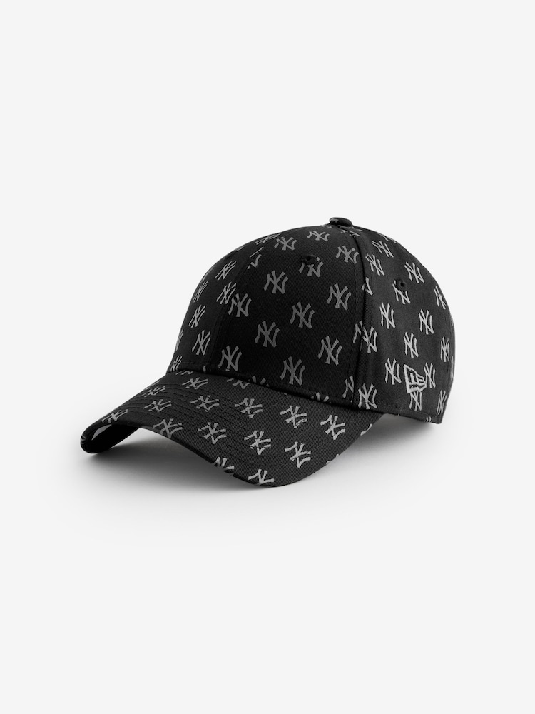 New Era Wmns Monogram 9FORTY Neyyan 100% Cotton Black Hat - Image 1 of 1
