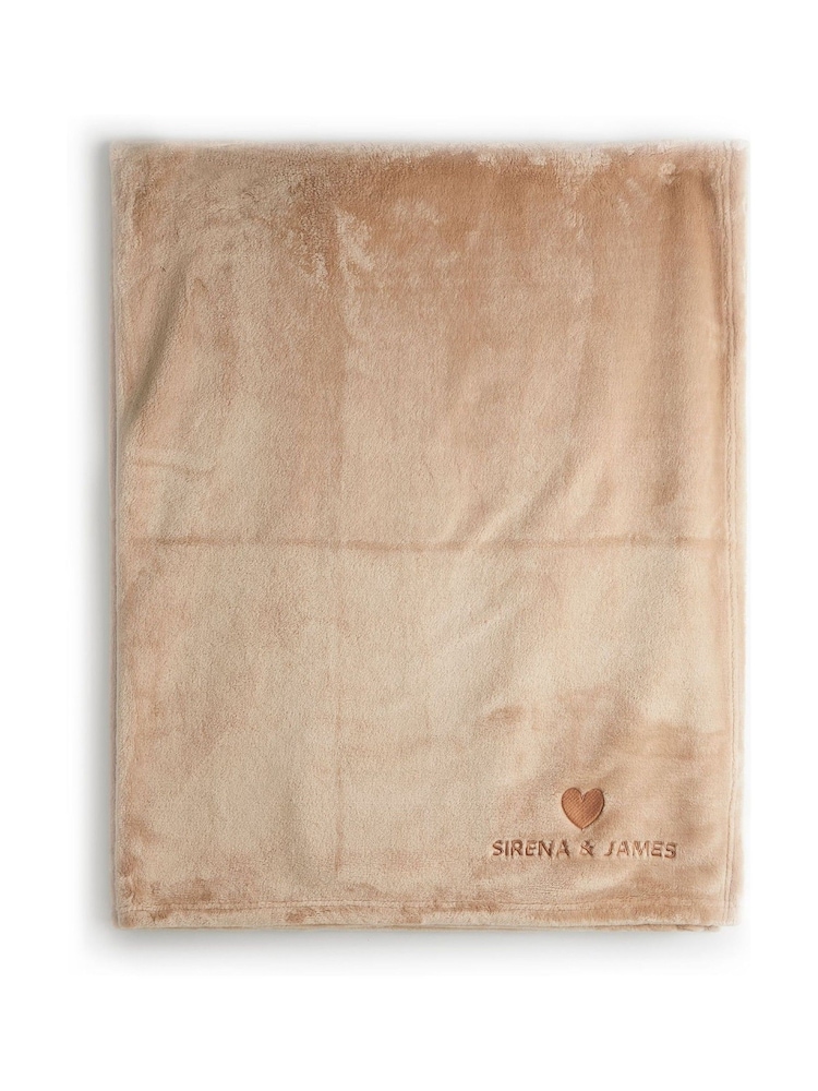 Personalised Embroidered Heart Plush Blanket by Stitch Style - Image 1 of 3