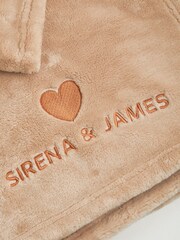 Personalised Embroidered Heart Plush Blanket by Stitch Style - Image 2 of 3
