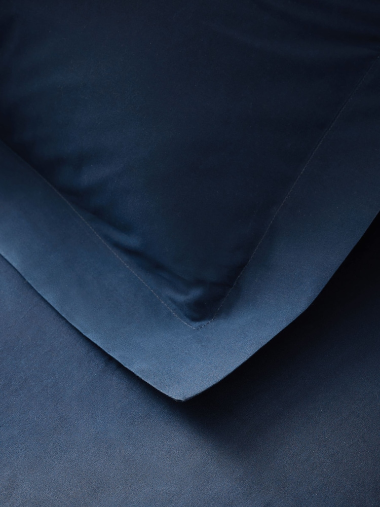 Set of 2 Navy Pure 144 Thread Count 100% Cotton Pillowcases - Image 3 of 3 Set of 2 Navy Pure 144 Thread Count 100% Cotton Pillowcases - Image 3 of 3