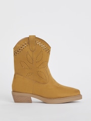 Simply Be Natural Laser Cut Western Boots In Wide Fit - Image 5 of 5