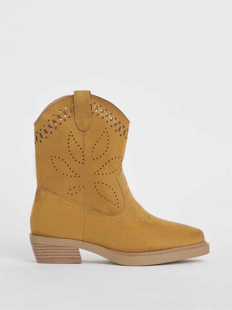 Simply Be Natural Laser Cut Western Boots In Wide Fit - Image 5 of 5