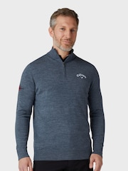 Callaway Apparel Grey 1/4 Blended Merino Sweater - Image 1 of 5