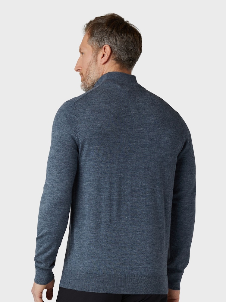 Callaway Apparel Grey 1/4 Blended Merino Sweater - Image 2 of 5