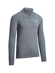Callaway Apparel Grey 1/4 Blended Merino Sweater - Image 4 of 5