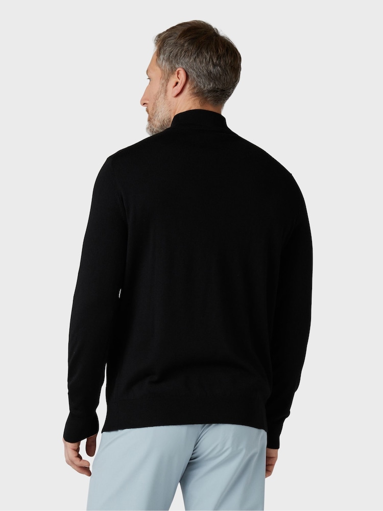 Callaway Apparel 1/4 Blended Merino Black Sweater - Image 2 of 5