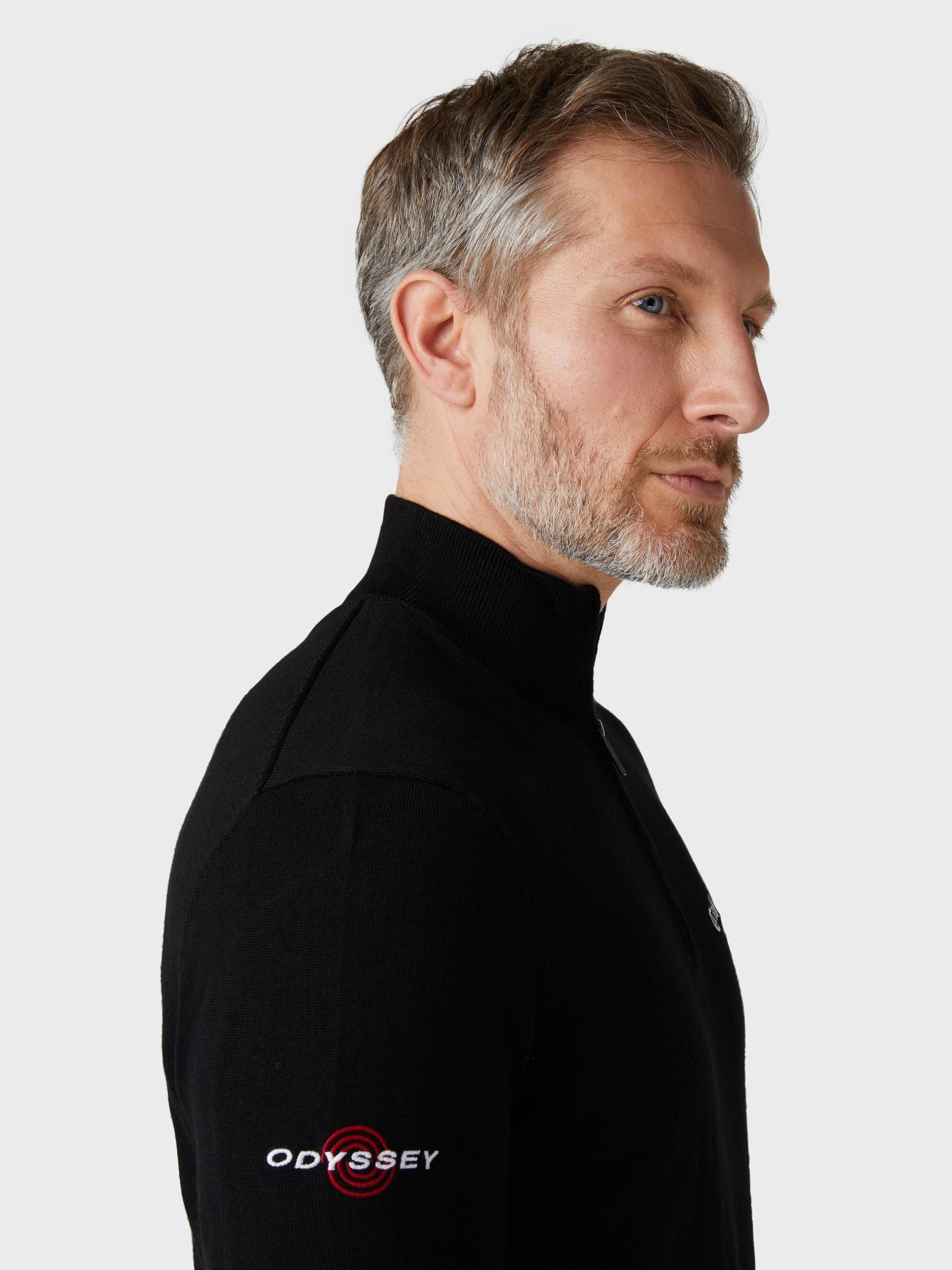 Buy Callaway Golf Black 1/4 Blended Merino Sweater from Next South