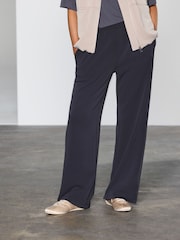 Negro - Slinky Supersoft Jersey Wide Leg Pull On Trousers - Imagen 2 de 7