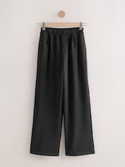 Negro - Slinky Supersoft Jersey Wide Leg Pull On Trousers - Imagen 4 de 7