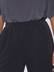 Negro - Slinky Supersoft Jersey Wide Leg Pull On Trousers - Imagen 5 de 7