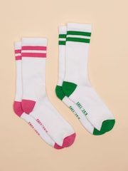 Rosa/Verde - Joules Raindance Socks Two pack - Imagen 1 de 3