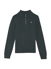 Lyle & Scott Blue 1/4 Zip 100% Cotton Jumper - Image 1 of 3