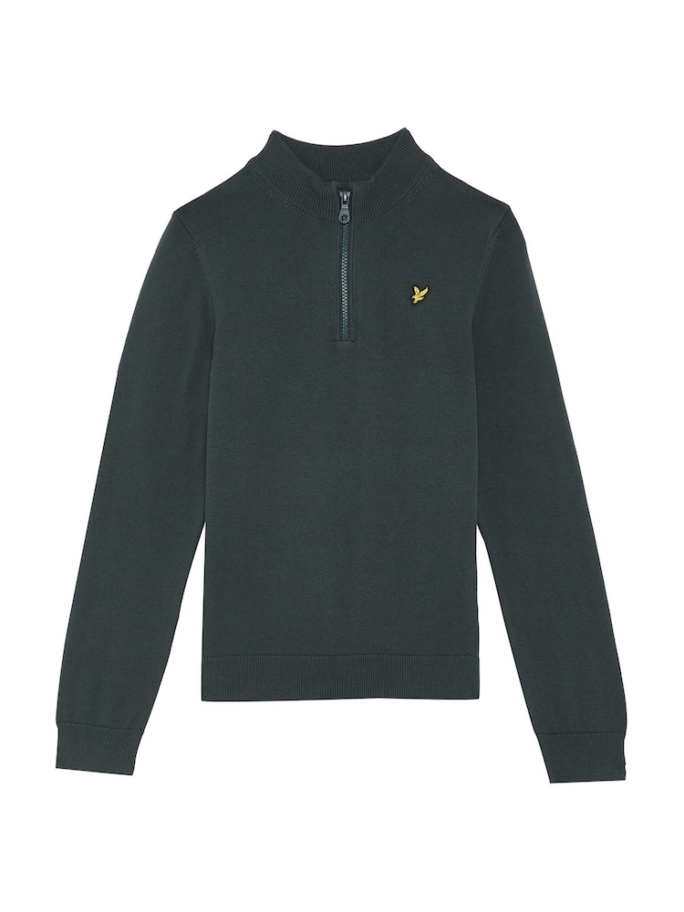 Lyle & Scott Blue 1/4 Zip 100% Cotton Jumper - Image 1 of 3