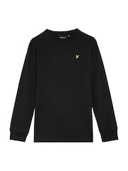 Lyle & Scott Black Plain Long Sleeve 100% Cotton T-Shirt - Image 1 of 3
