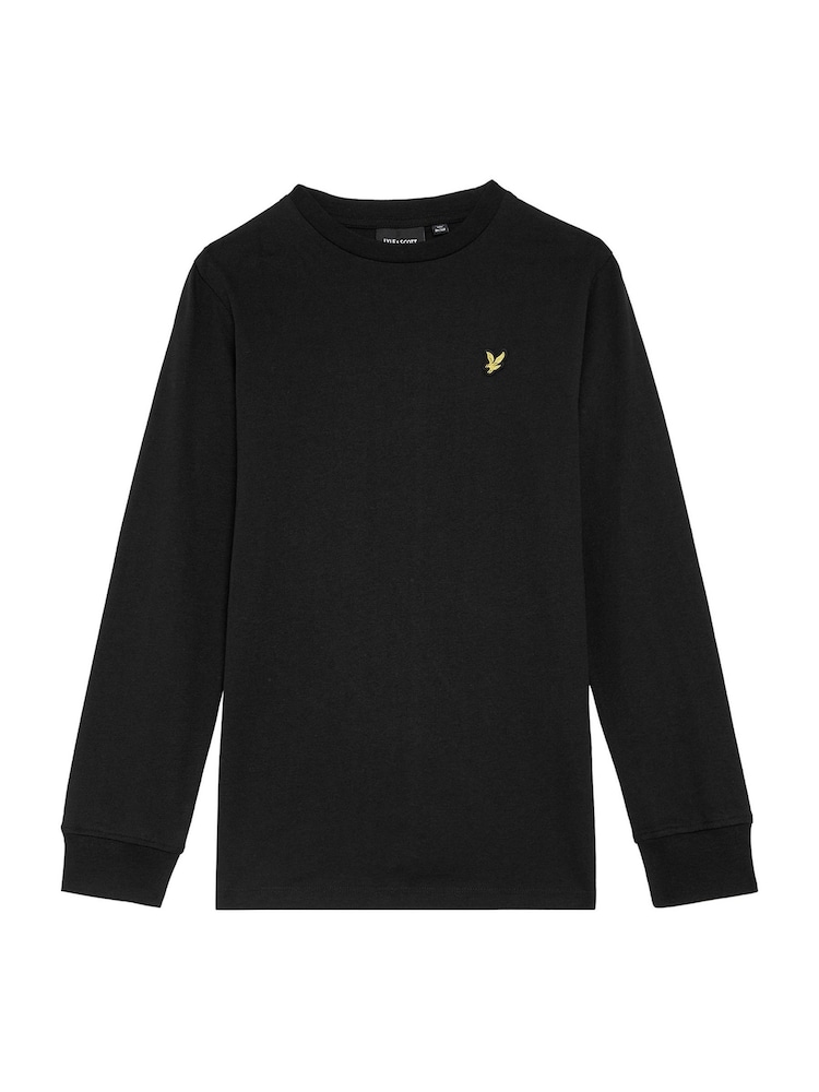Lyle & Scott Black Plain Long Sleeve 100% Cotton T-Shirt - Image 1 of 3