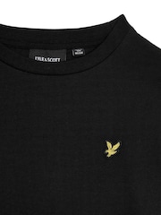 Lyle & Scott Black Plain Long Sleeve 100% Cotton T-Shirt - Image 2 of 3