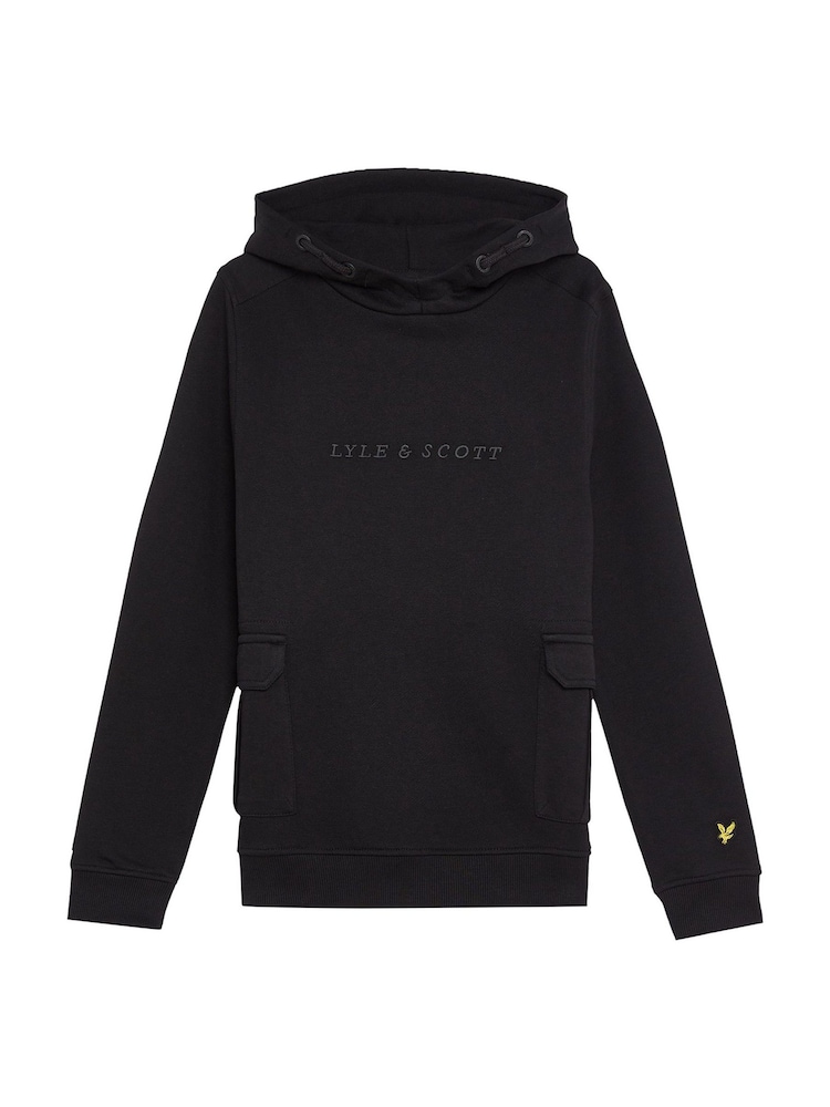 Lyle & Scott Black Cargo Pocket 100% Cotton Hoodie - Image 1 of 3