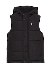 Lyle & Scott Black Padded Hooded Gilet - Image 1 of 4