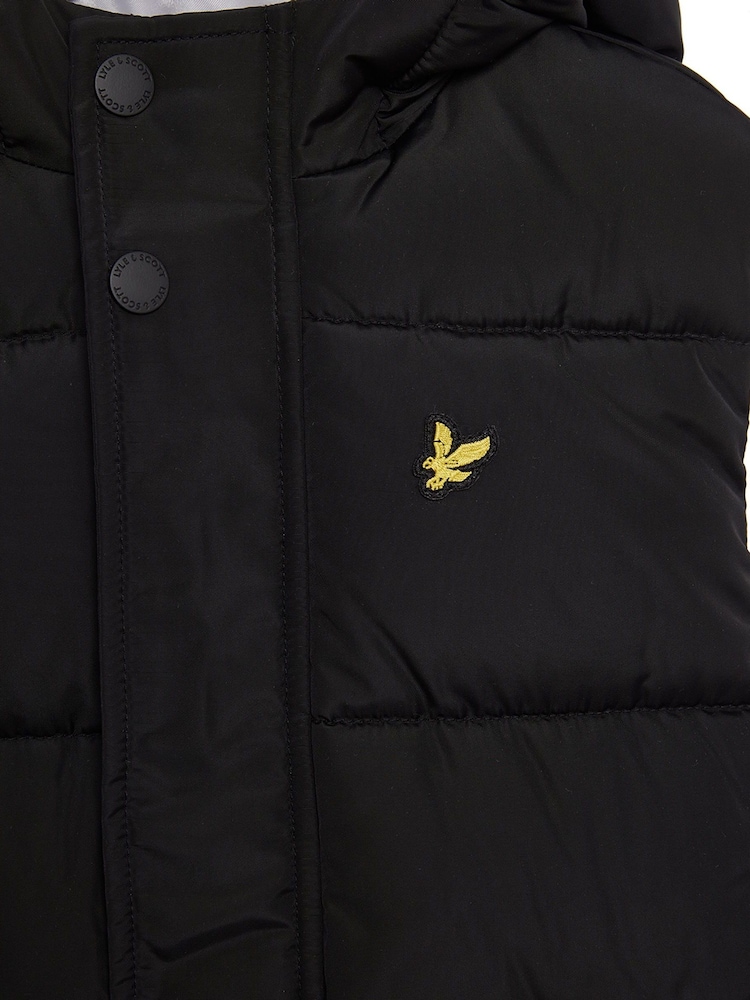 Lyle & Scott Black Padded Hooded Gilet - Image 2 of 4 Lyle & Scott Black Padded Hooded Gilet - Image 2 of 4