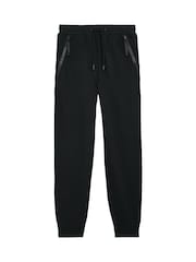 Lyle & Scott Black Fly Fleece Branded Zip Joggers - Image 1 of 3