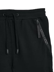 Lyle & Scott Black Fly Fleece Branded Zip Joggers - Image 2 of 3