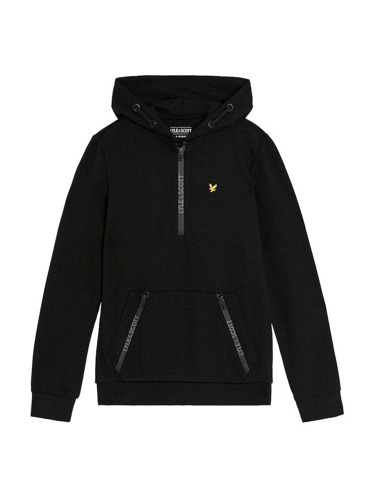 Lyle & Scott Black Fly Fleece Branded Zip Hoodie - Image 1 of 3