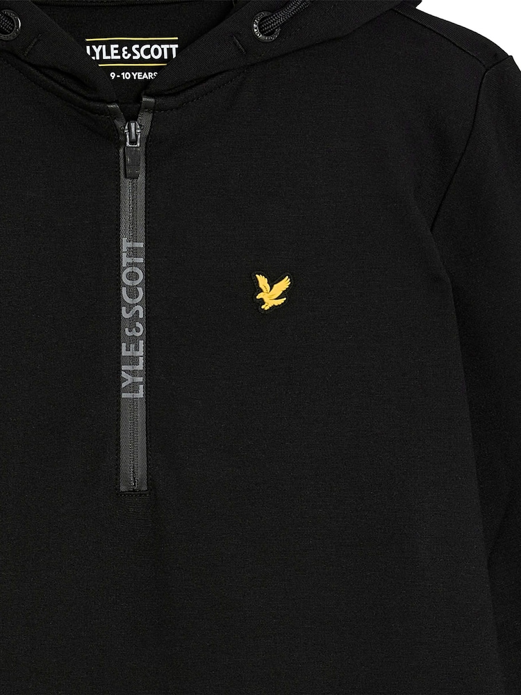 Lyle & Scott Black Fly Fleece Branded Zip Hoodie - Image 2 of 3