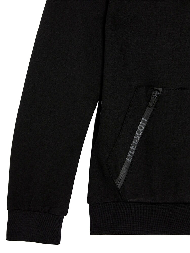 Lyle & Scott Black Fly Fleece Branded Zip Hoodie - Image 3 of 3