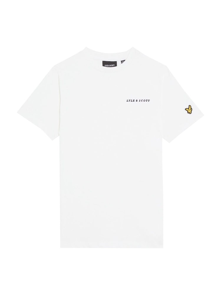 Lyle & Scott White Script Embroidered 100% Cotton T-Shirt - Image 1 of 3