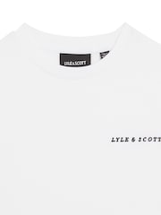 Lyle & Scott White Script Embroidered 100% Cotton T-Shirt - Image 2 of 3