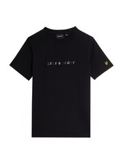 Lyle & Scott Black Embroidery 100% Cotton T-Shirt - Image 1 of 3