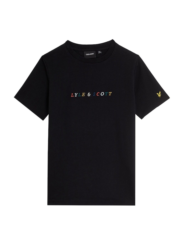 Lyle & Scott Black Embroidery 100% Cotton T-Shirt - Image 1 of 3