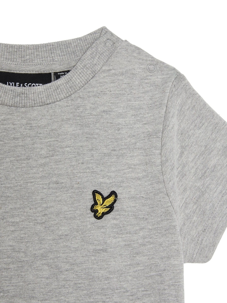 Lyle & Scott Grey Plain 100% Cotton T-Shirt - Image 2 of 3