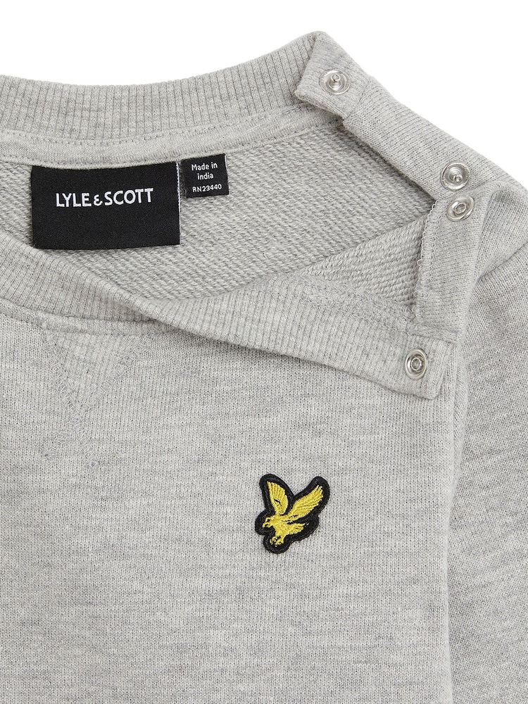 Lyle & Scott Grey 100% Cotton Crew Neck and Joggers Set - Image 2 of 3