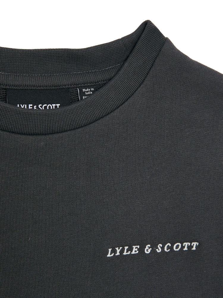 Lyle & Scott Grey Script Crew Neck 100% Cotton Sweatshirt - Image 2 of 3