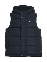 Lyle & Scott Blue Padded Hooded Gilet - Image 2 of 4