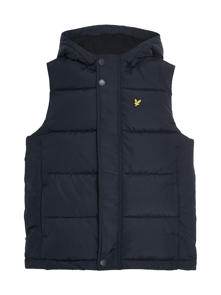 Lyle & Scott Blue Padded Hooded Gilet - Image 2 of 4