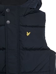 Lyle & Scott Blue Padded Hooded Gilet - Image 3 of 4