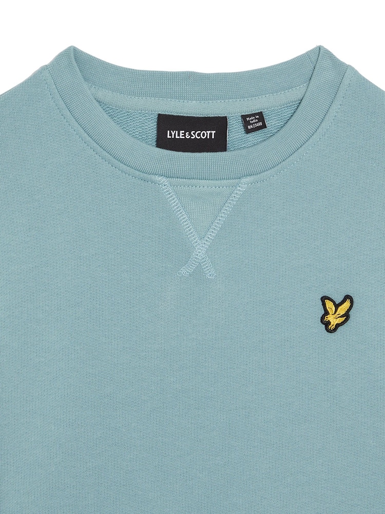 Lyle & Scott Green Crew Neck 100% Cotton Sweatshirt - Image 2 of 3