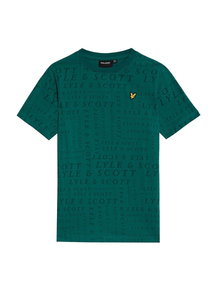 Lyle & Scott Green Printed 100% Cotton T-Shirt - Image 1 of 3