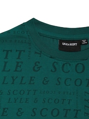 Lyle & Scott Green Printed 100% Cotton T-Shirt - Image 3 of 3