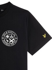 Lyle & Scott Black Football Logo 100% Cotton T-Shirt - Image 6 of 7
