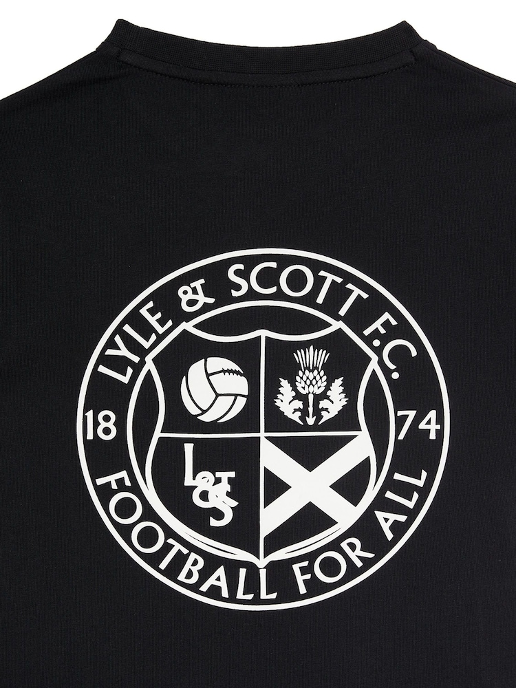 Lyle & Scott Black Football Logo 100% Cotton T-Shirt - Image 7 of 7